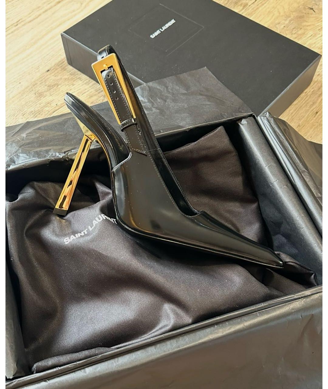 SAINT LAURENT Черные кожаные туфли, фото 8