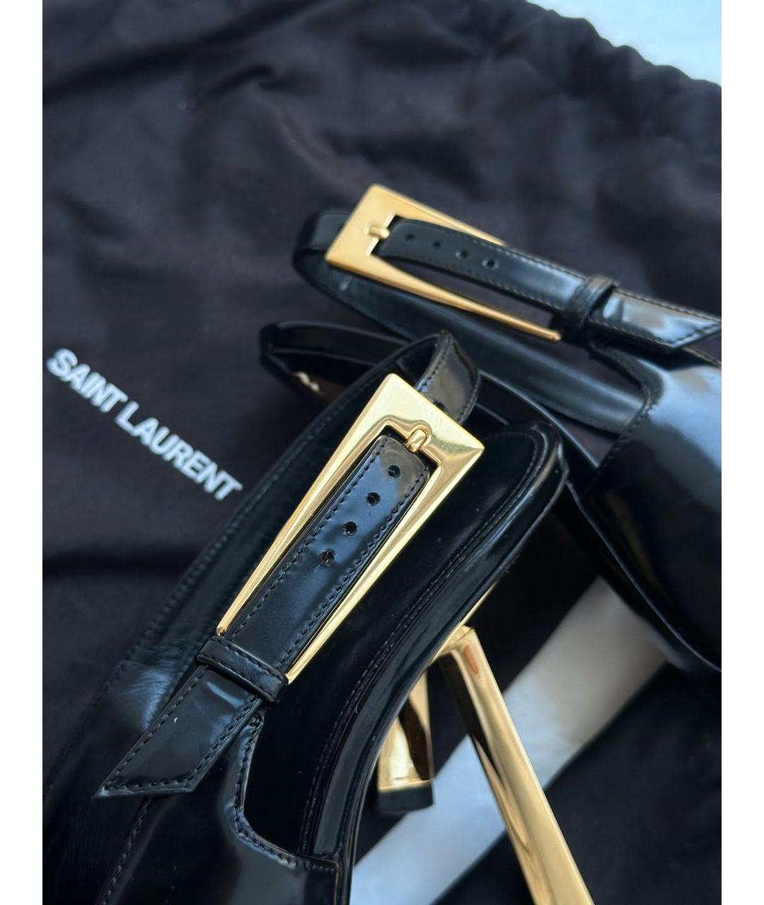 SAINT LAURENT Черные кожаные туфли, фото 7