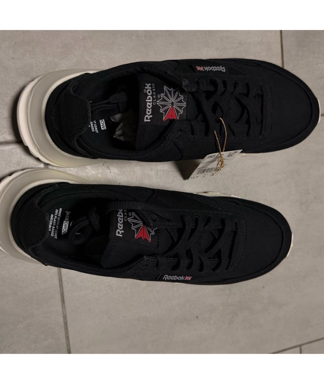 REEBOK Черные замшевые низкие кроссовки / кеды, фото 2