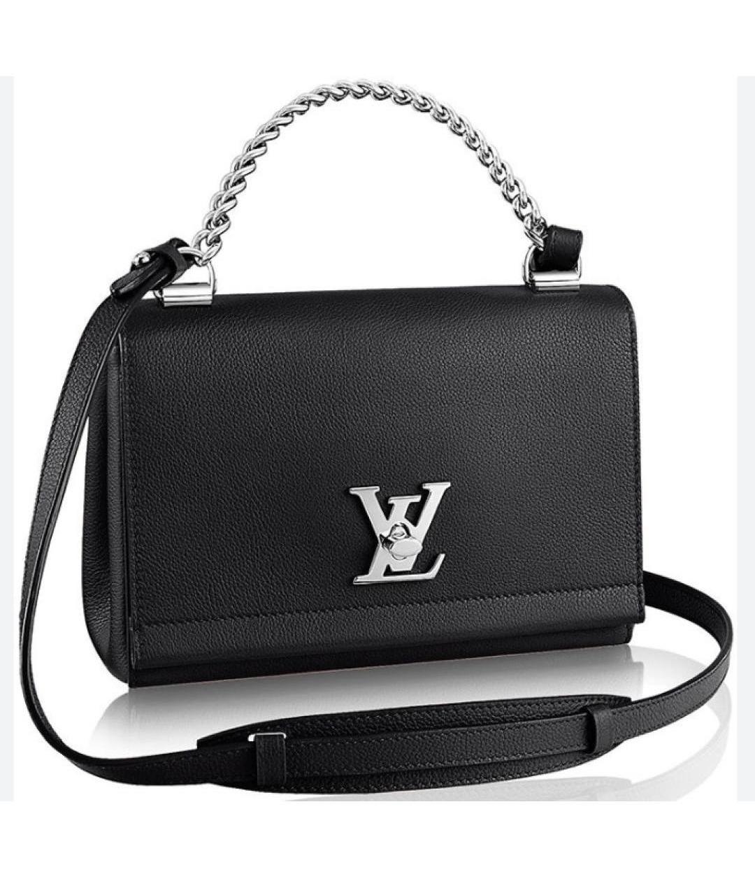 LOUIS VUITTON Черная кожаная сумка через плечо, фото 5