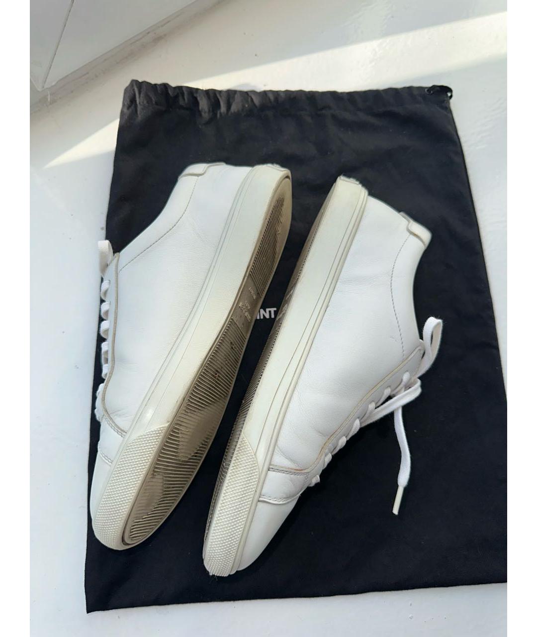 SAINT LAURENT Белые кожаные кеды, фото 4
