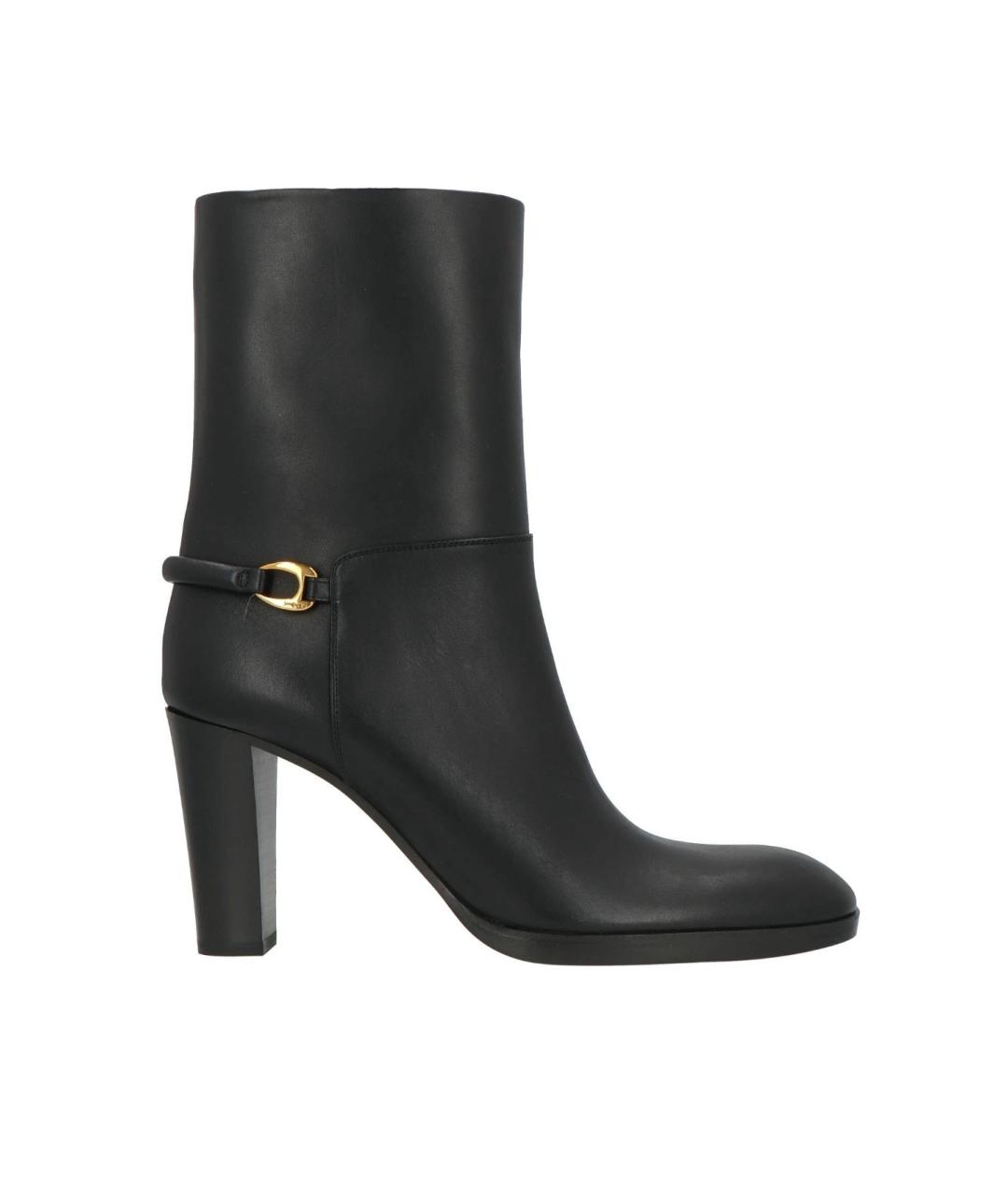 SAINT LAURENT Черные кожаные ботильоны, фото 8