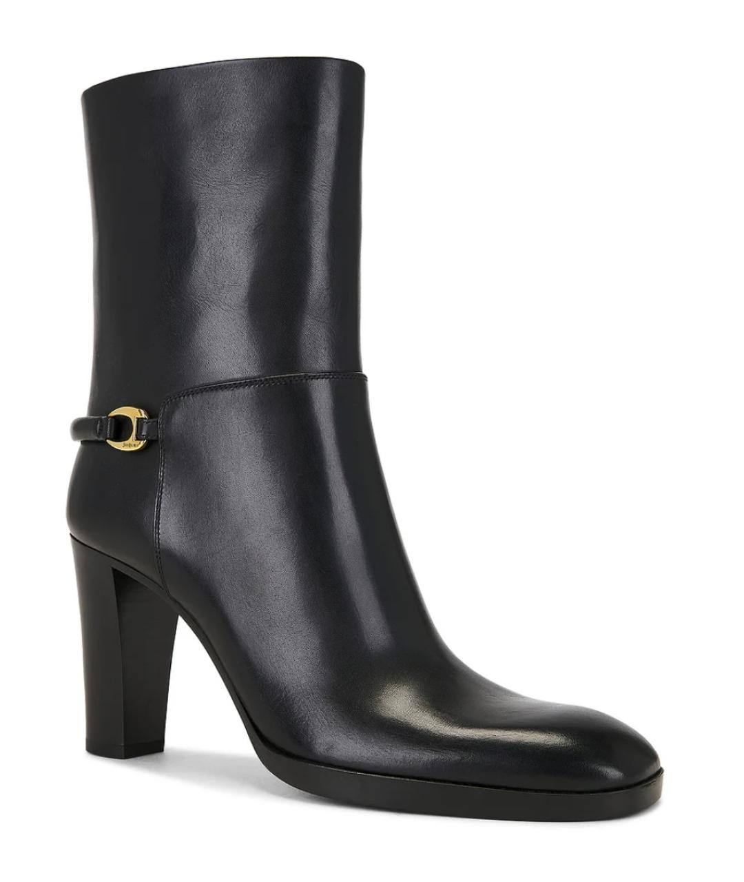 SAINT LAURENT Черные кожаные ботильоны, фото 2