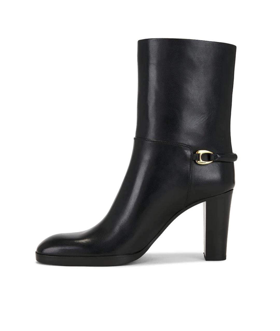 SAINT LAURENT Черные кожаные ботильоны, фото 4