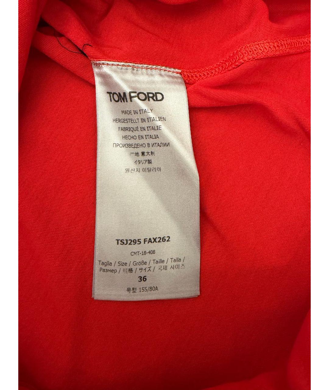 TOM FORD Красная хлопковая футболка, фото 3