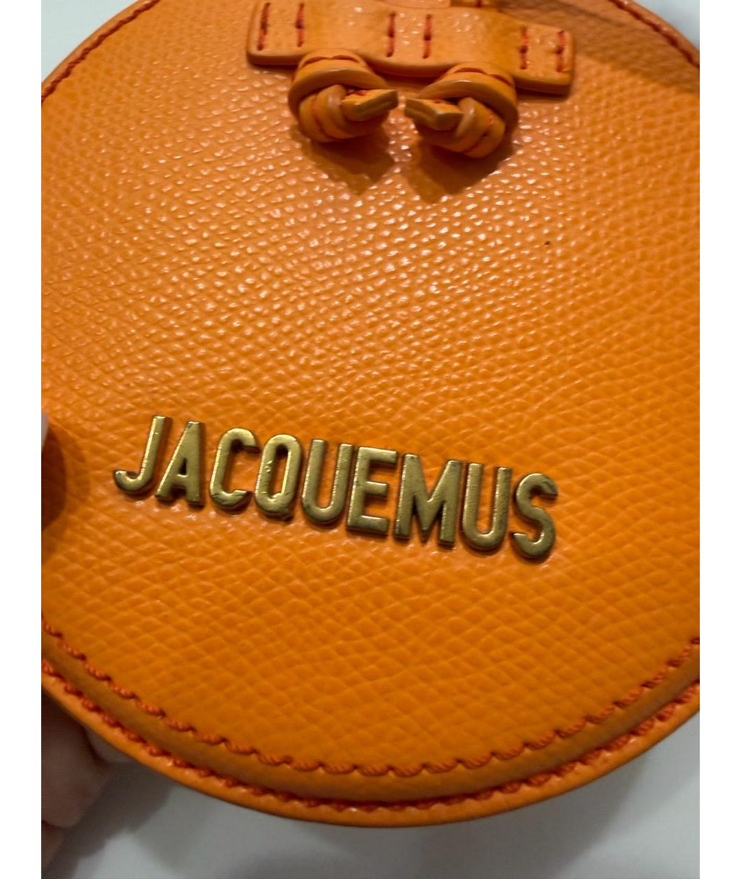 JACQUEMUS Оранжевая кожаная сумка с короткими ручками, фото 8