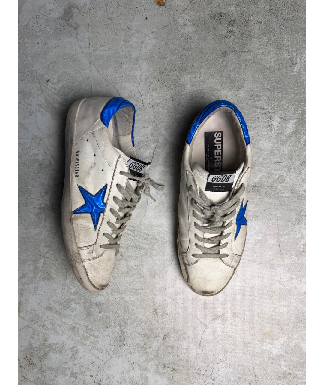 GOLDEN GOOSE Белые кожаные низкие кроссовки / кеды, фото 6