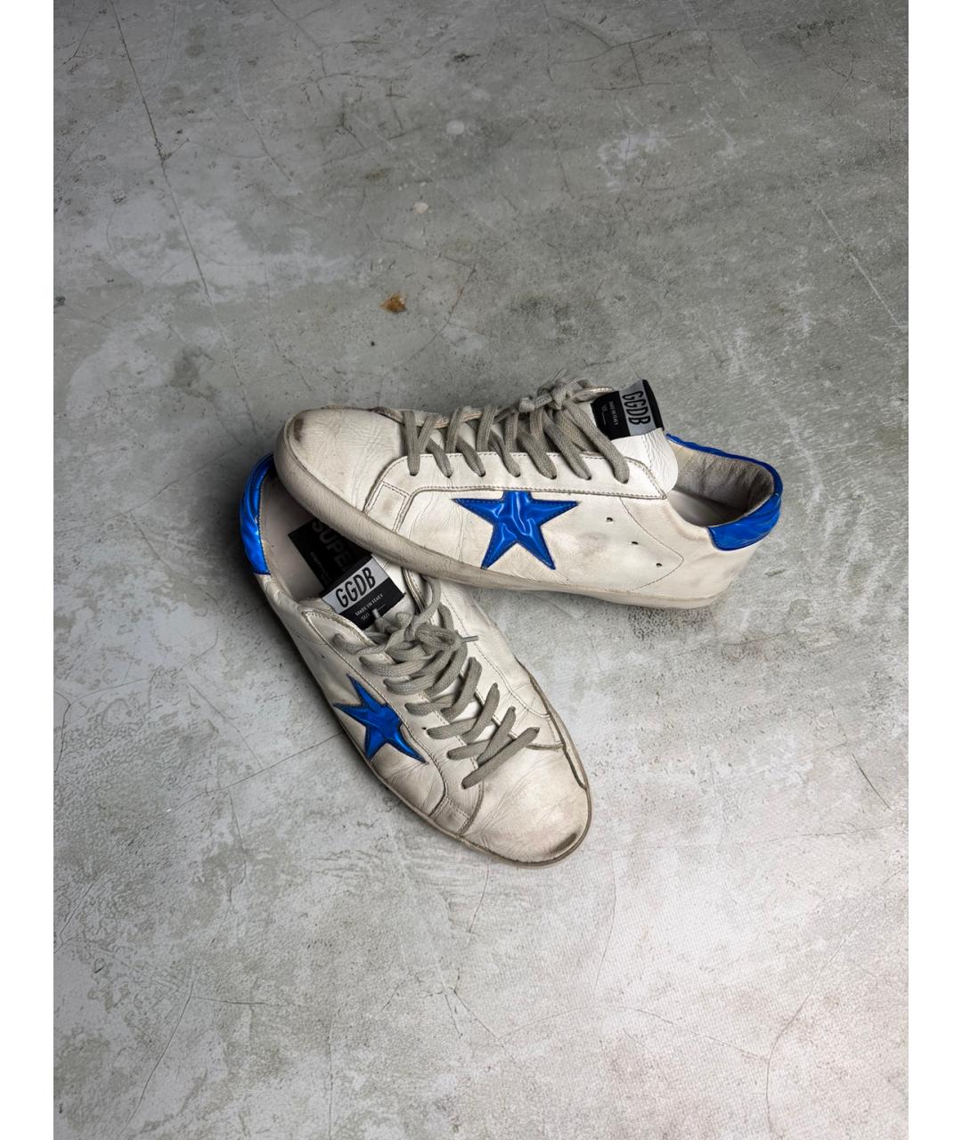 GOLDEN GOOSE Белые кожаные низкие кроссовки / кеды, фото 10