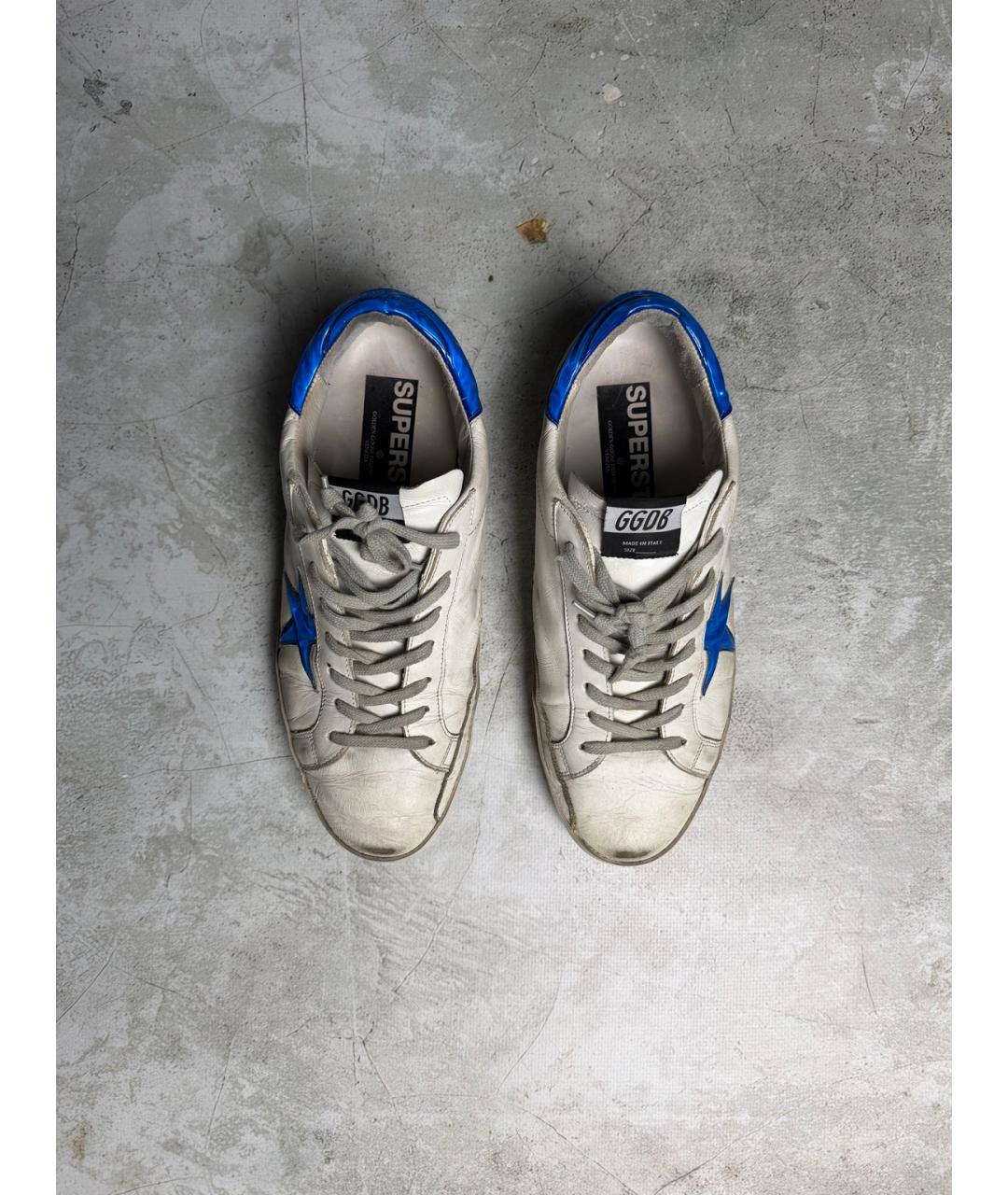 GOLDEN GOOSE Белые кожаные низкие кроссовки / кеды, фото 7