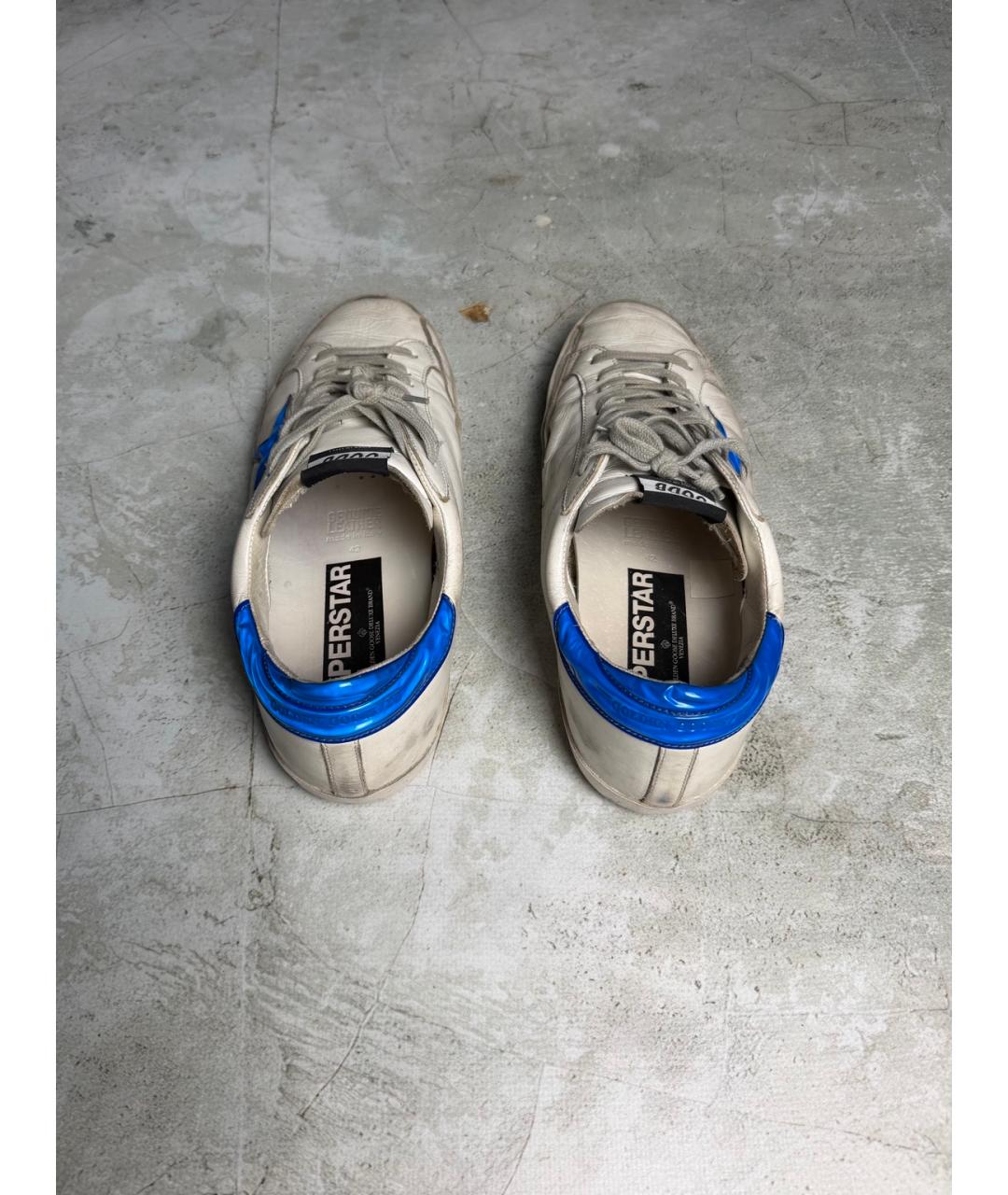GOLDEN GOOSE Белые кожаные низкие кроссовки / кеды, фото 8