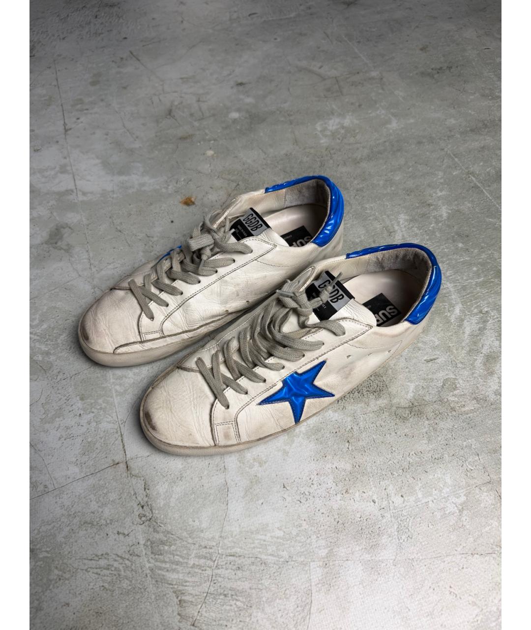 GOLDEN GOOSE Белые кожаные низкие кроссовки / кеды, фото 4