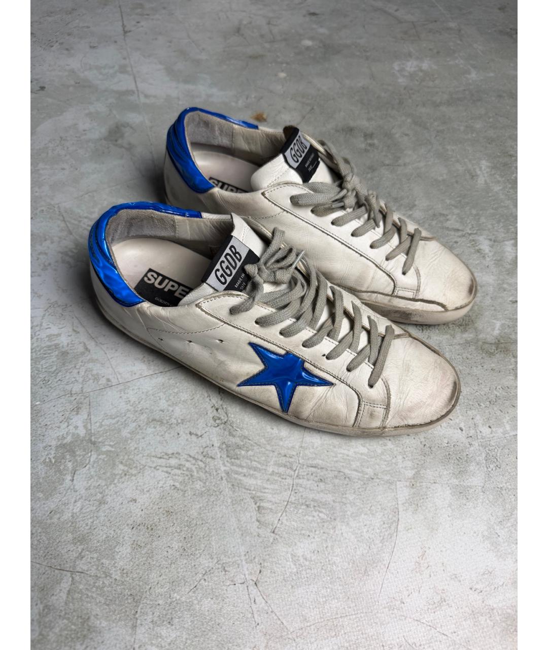GOLDEN GOOSE Белые кожаные низкие кроссовки / кеды, фото 3