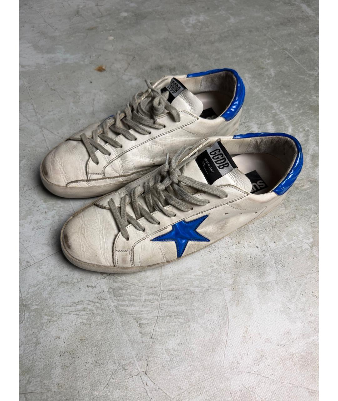 GOLDEN GOOSE Белые кожаные низкие кроссовки / кеды, фото 5