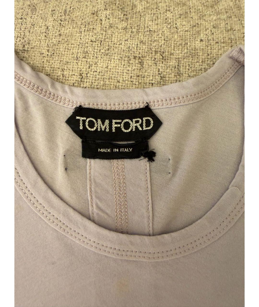TOM FORD Фиолетовая хлопко-эластановая футболка, фото 4