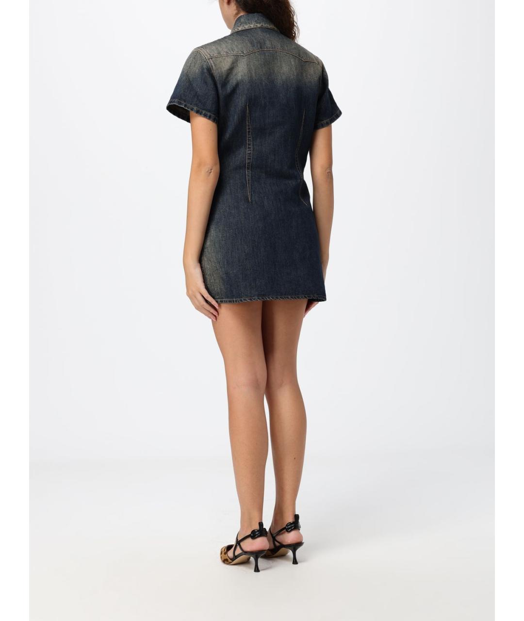 FENDI Синее хлопковое повседневное платье, фото 4