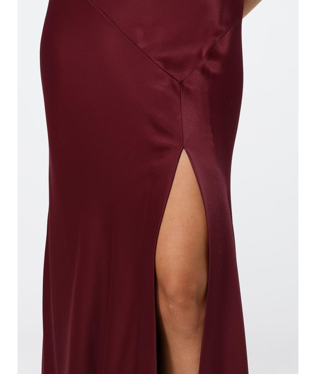 ALBERTA FERRETTI Бордовое вискозное платье, фото 4