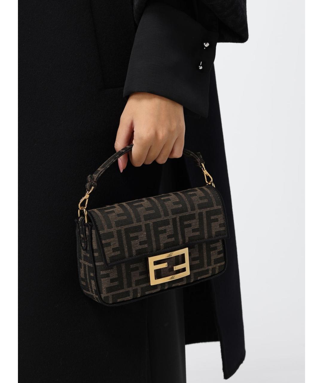 FENDI Коричневая сумка через плечо из канвы, фото 2