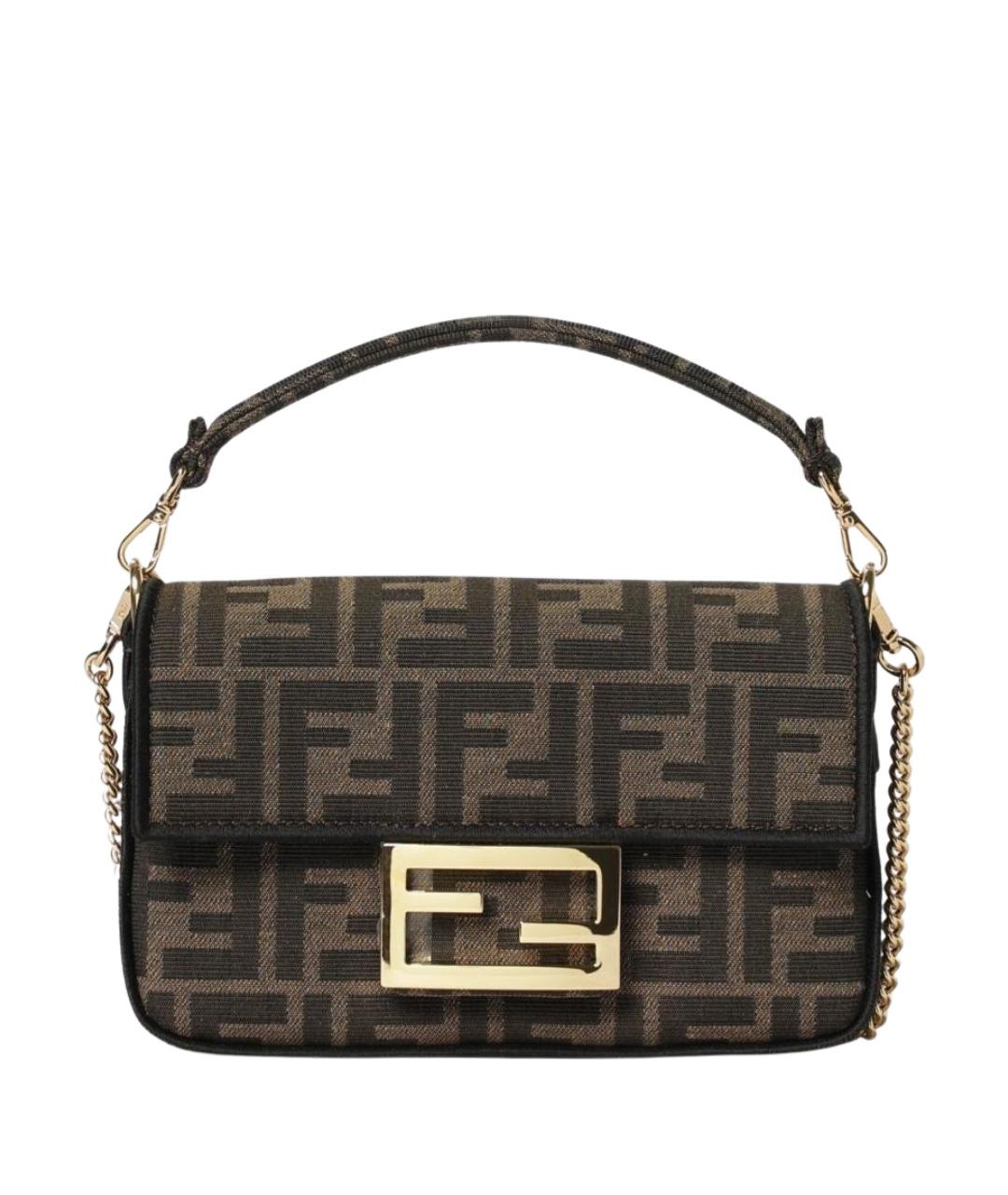 FENDI Коричневая сумка через плечо из канвы, фото 1