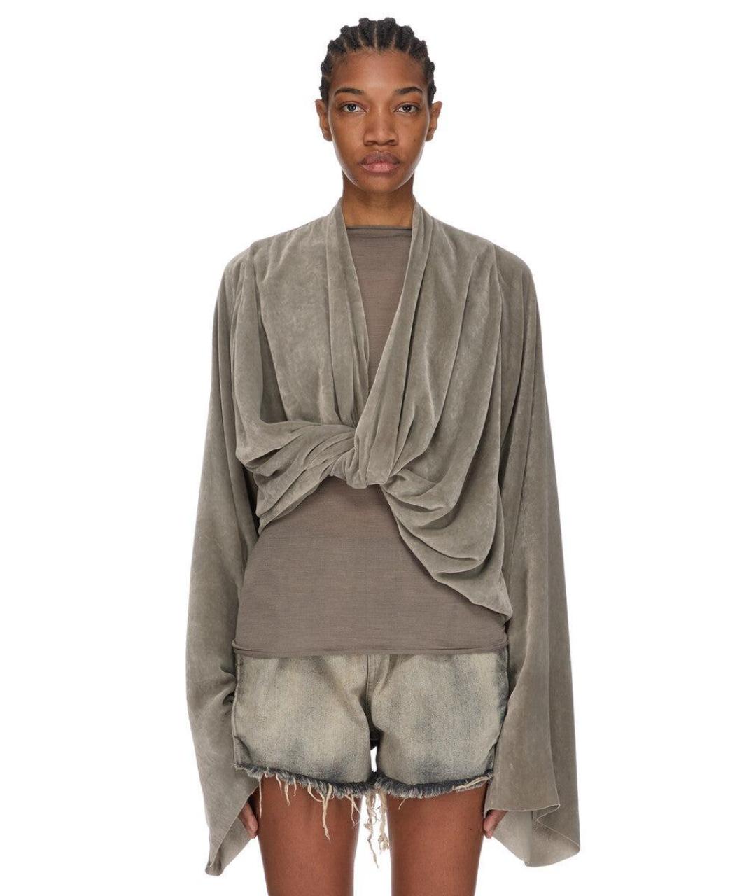 RICK OWENS Серая вискозная блузы, фото 2