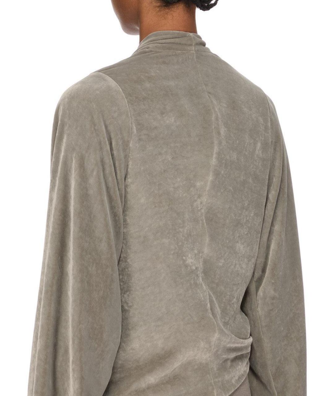 RICK OWENS Серая вискозная блузы, фото 4