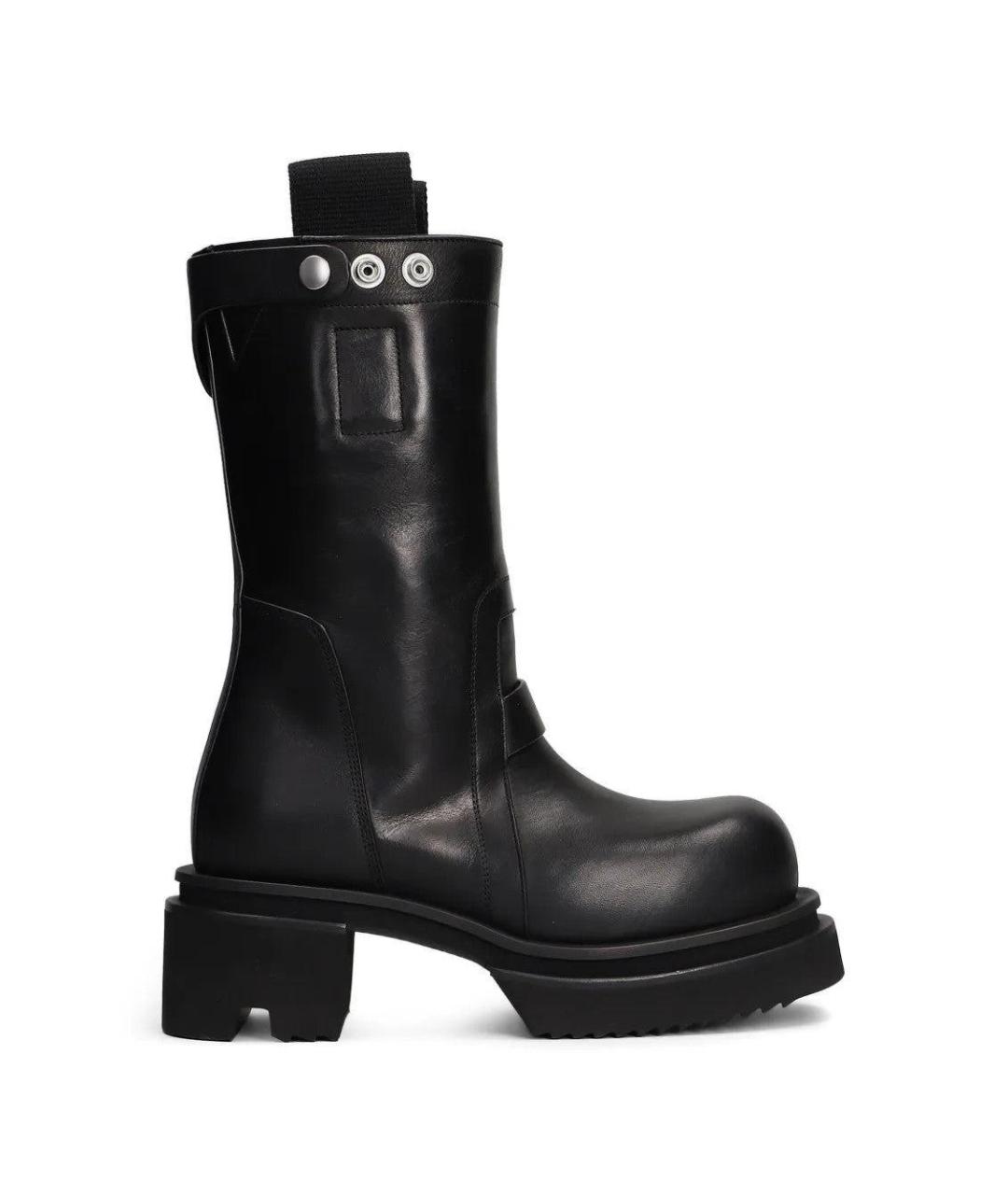 RICK OWENS Черные кожаные ботинки, фото 1