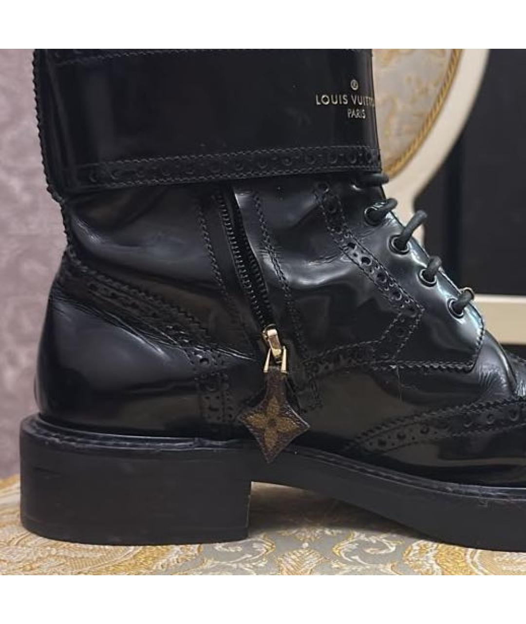 LOUIS VUITTON Черные ботинки из лакированной кожи, фото 6
