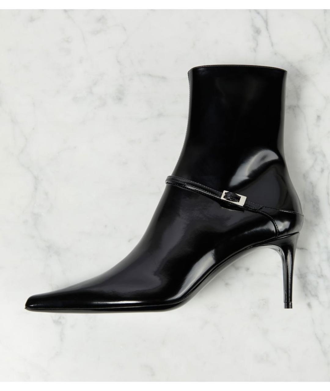 SAINT LAURENT Черные кожаные ботильоны, фото 5