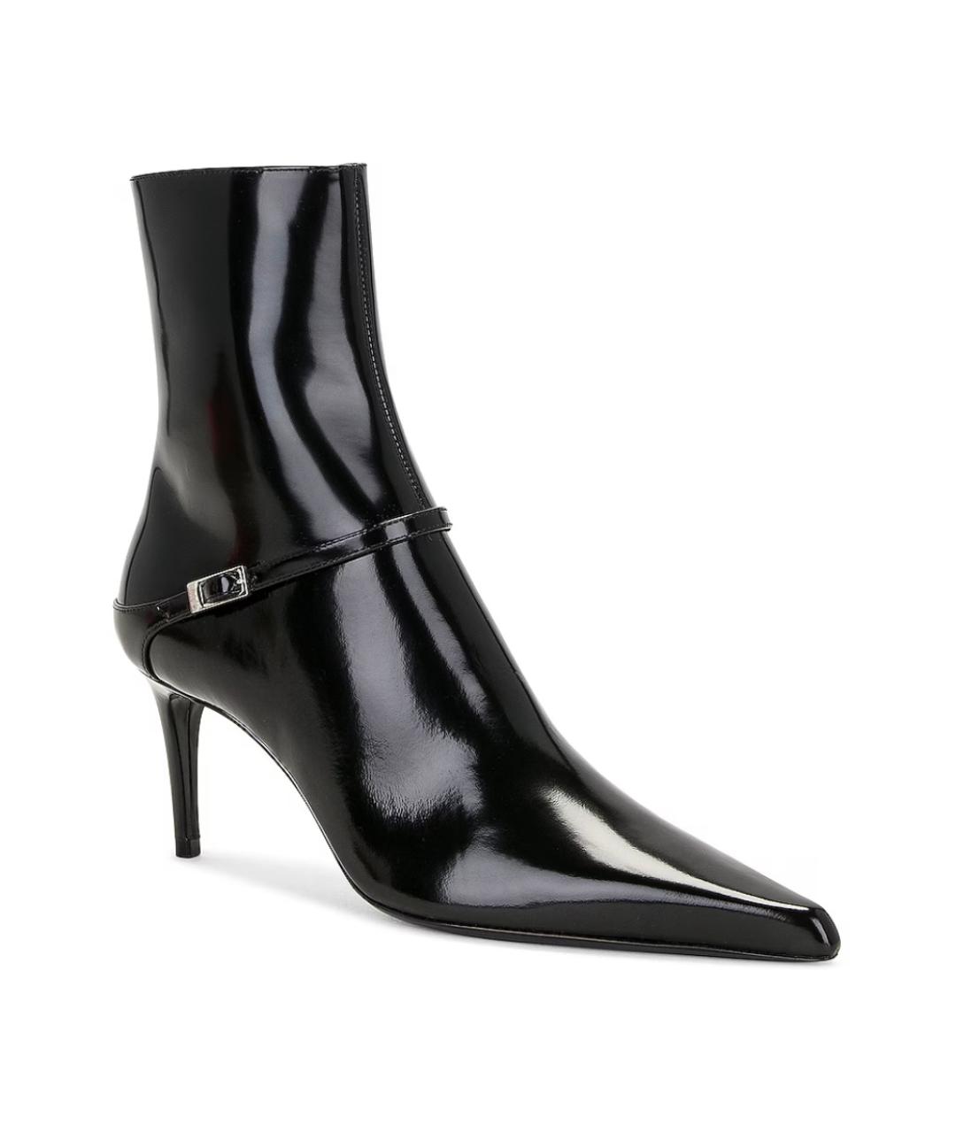 SAINT LAURENT Черные кожаные ботильоны, фото 2