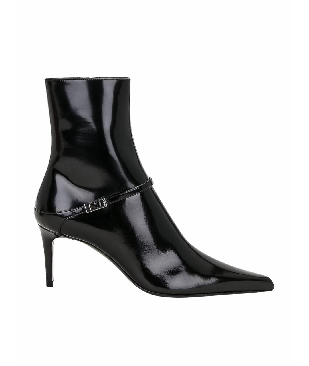 SAINT LAURENT Черные кожаные ботильоны, фото 1
