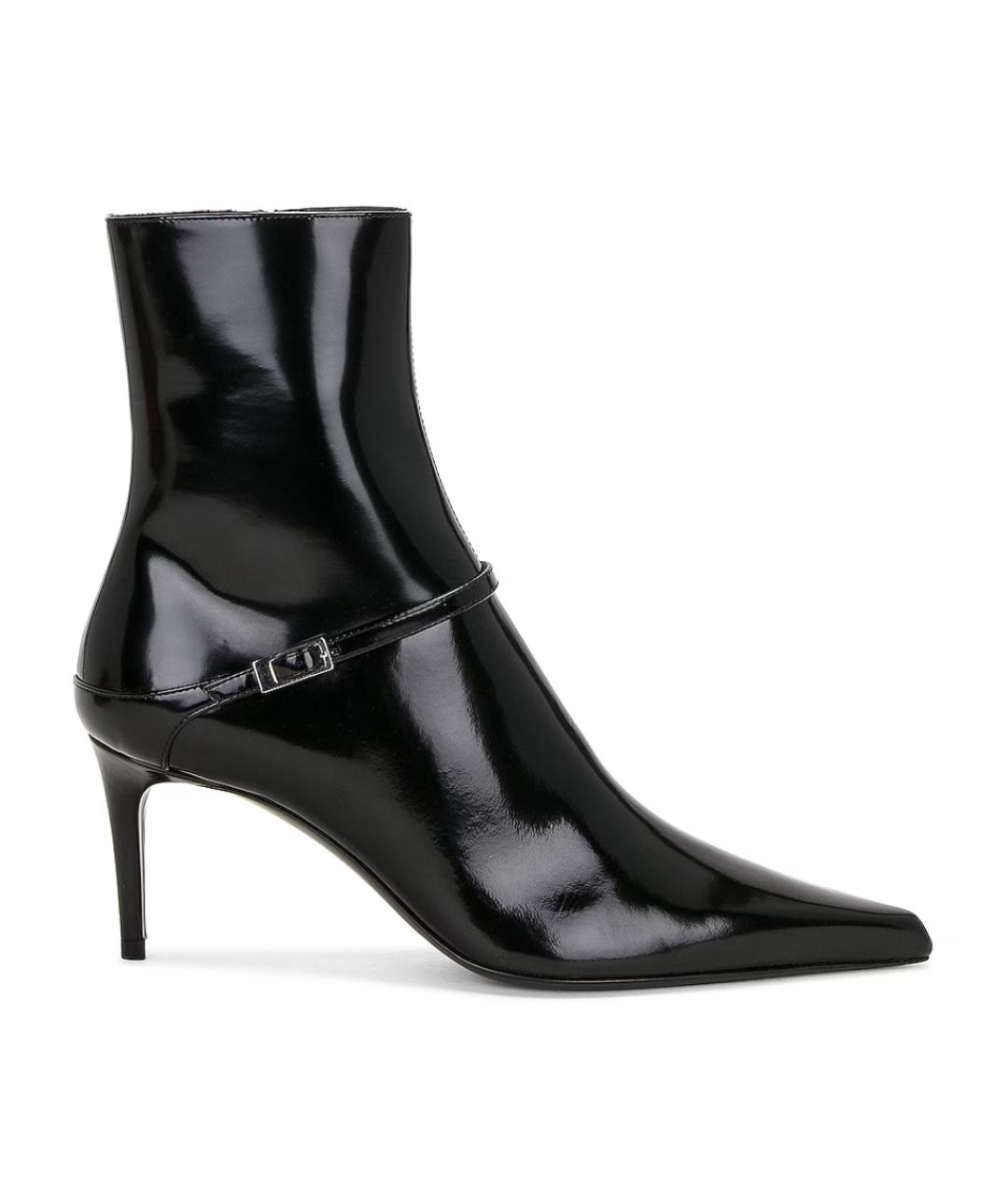 SAINT LAURENT Черные кожаные ботильоны, фото 10