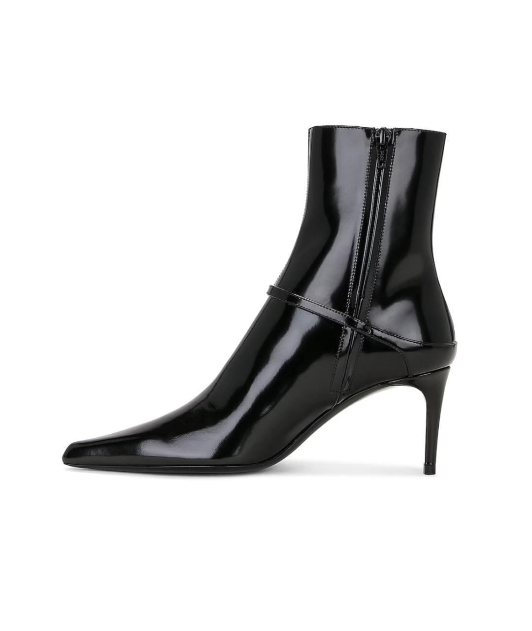 SAINT LAURENT Черные кожаные ботильоны, фото 4