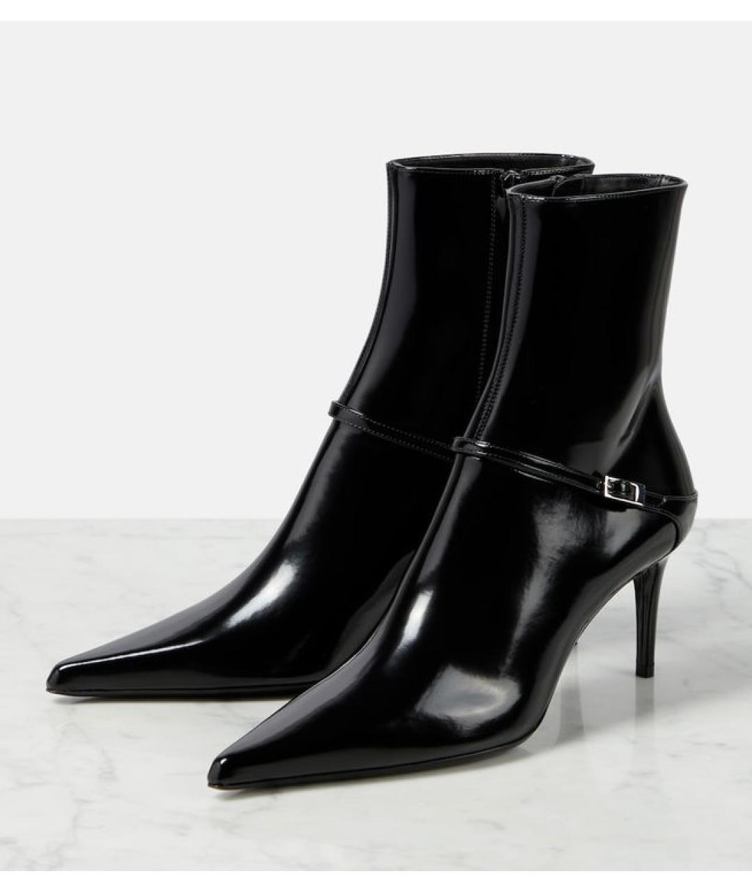 SAINT LAURENT Черные кожаные ботильоны, фото 7