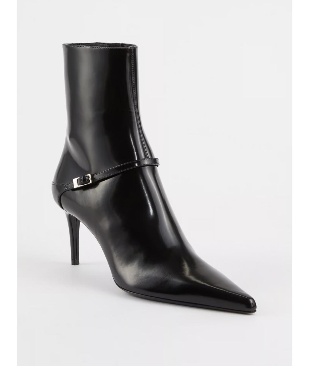SAINT LAURENT Черные кожаные ботильоны, фото 6