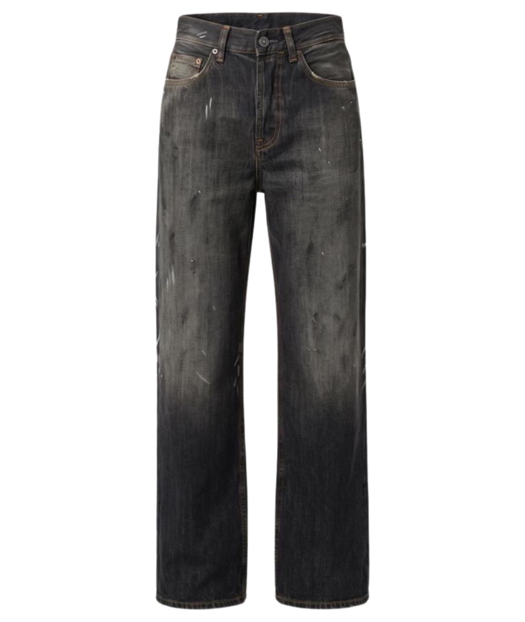 ACNE STUDIOS Черные хлопковые прямые джинсы, фото 1