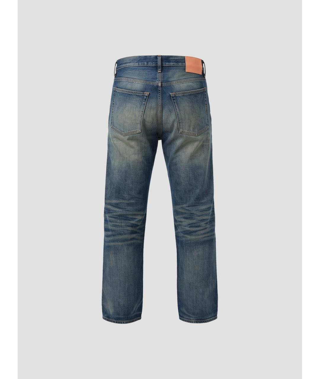 ACNE STUDIOS Синие хлопковые прямые джинсы, фото 2