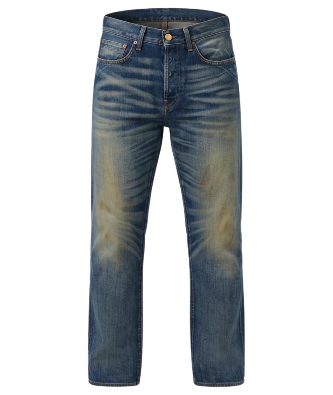 ACNE STUDIOS Синие хлопковые прямые джинсы, фото 1