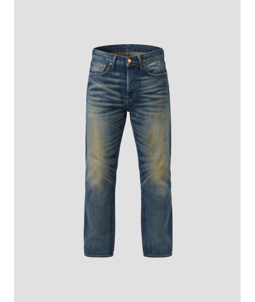 ACNE STUDIOS Синие хлопковые прямые джинсы, фото 4