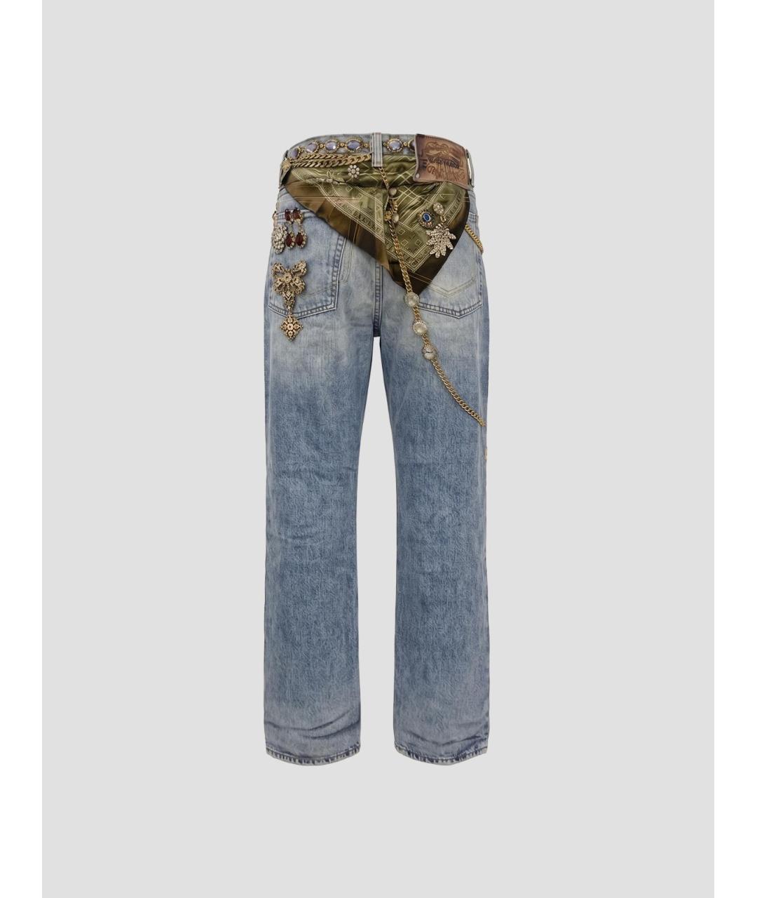 ACNE STUDIOS Голубые хлопковые прямые джинсы, фото 2