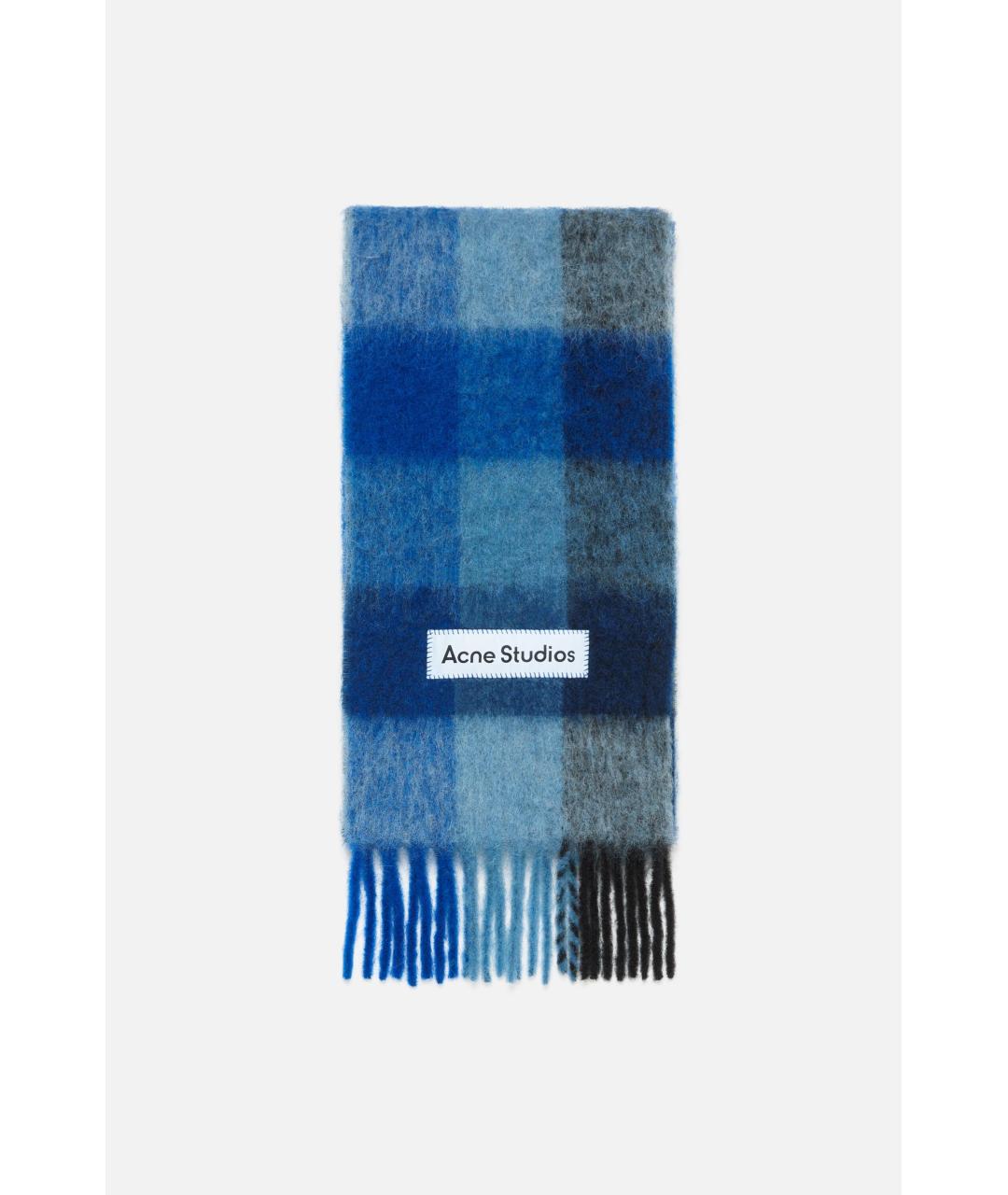 ACNE STUDIOS Синий шерстяной шарф, фото 4
