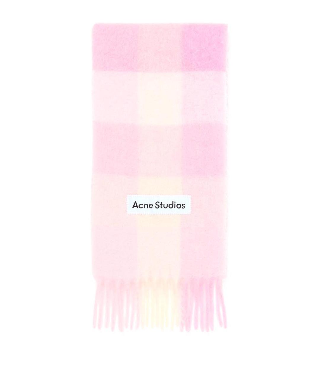 ACNE STUDIOS Розовый шерстяной шарф, фото 1