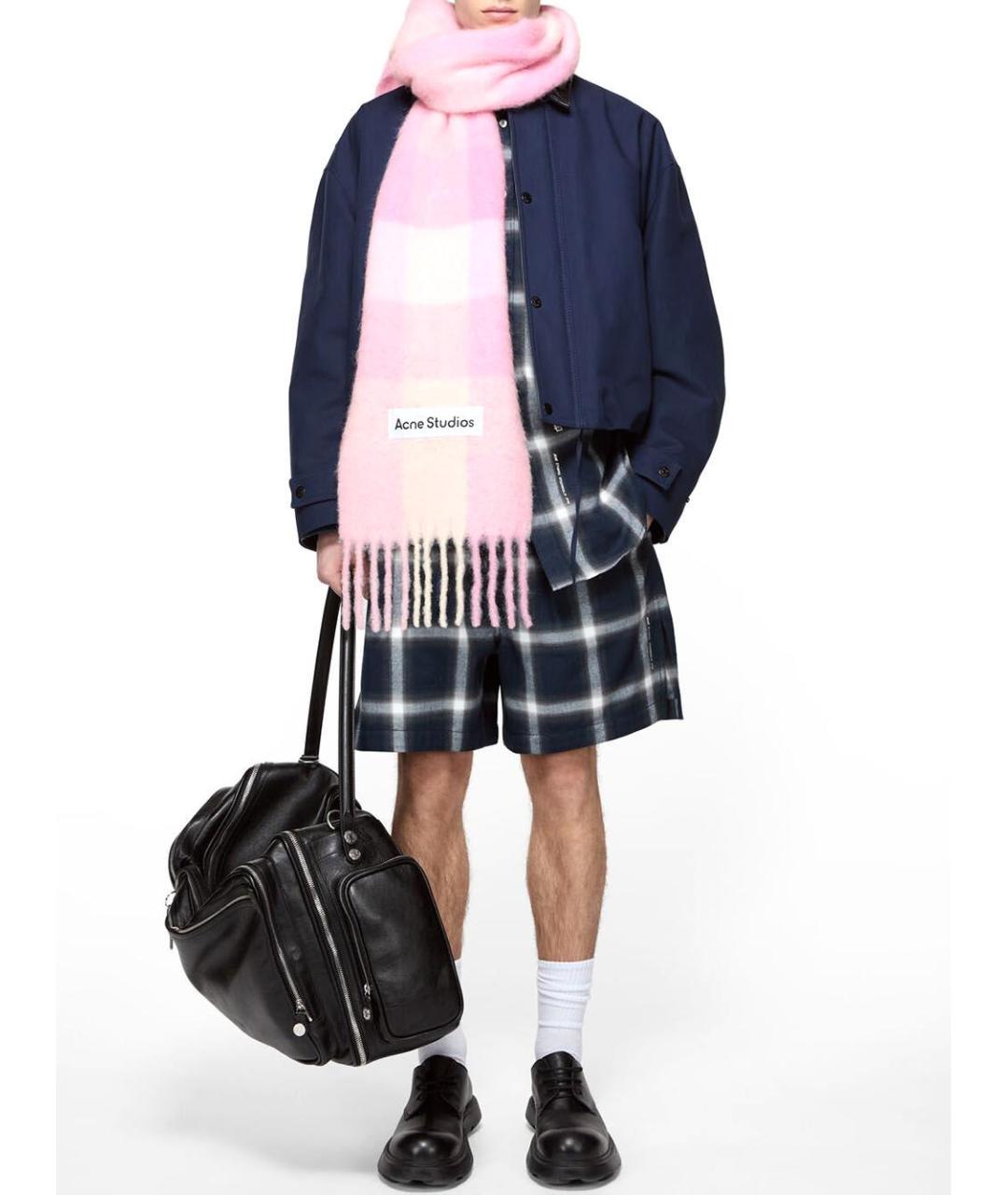 ACNE STUDIOS Розовый шерстяной шарф, фото 2