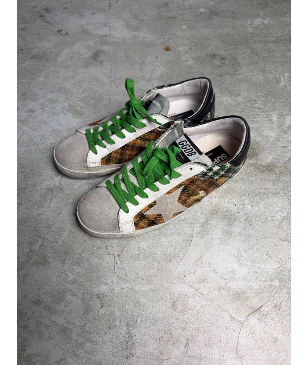 GOLDEN GOOSE Мульти текстильные низкие кроссовки / кеды, фото 4