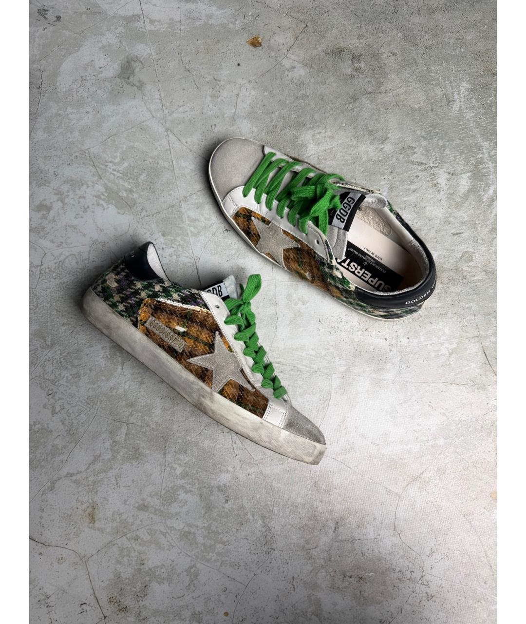 GOLDEN GOOSE Мульти текстильные низкие кроссовки / кеды, фото 2