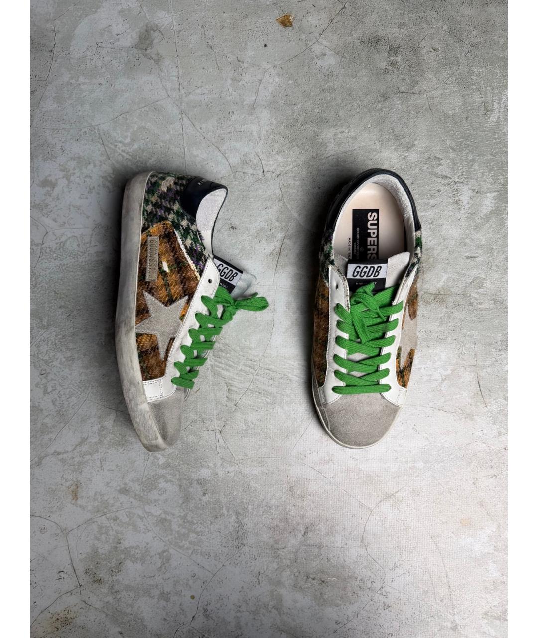GOLDEN GOOSE Мульти текстильные низкие кроссовки / кеды, фото 5