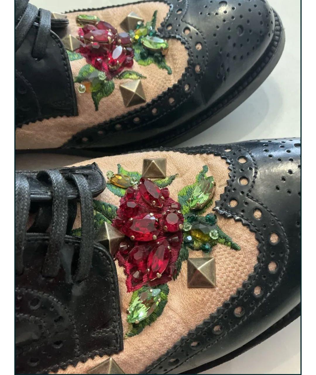 DOLCE&GABBANA Черные брогги и оксфорды из лакированной кожи, фото 4