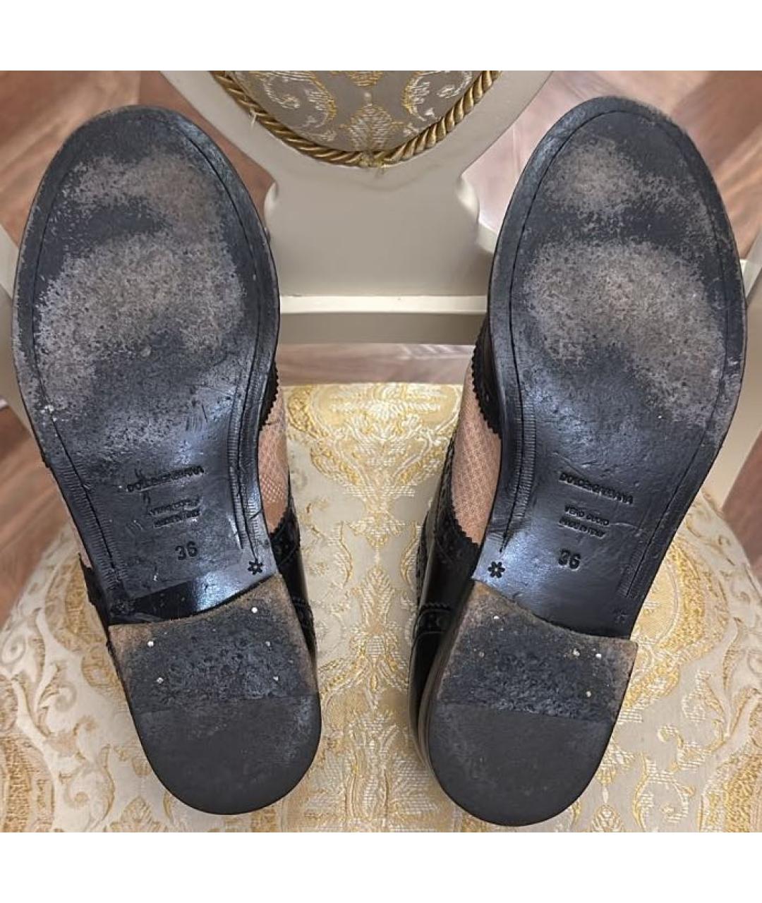 DOLCE&GABBANA Черные брогги и оксфорды из лакированной кожи, фото 6
