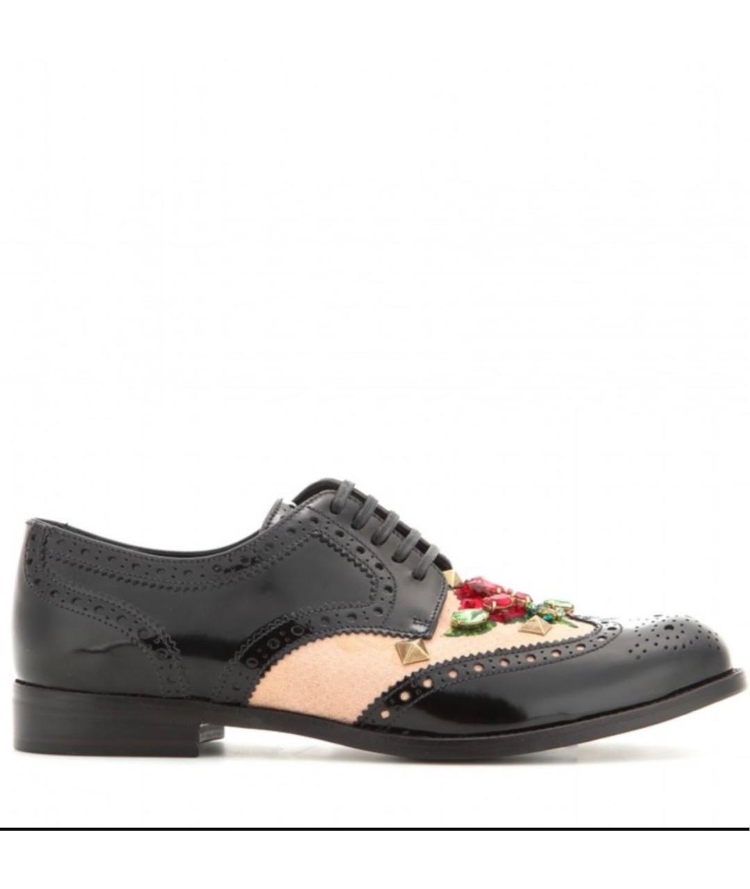 DOLCE&GABBANA Черные брогги и оксфорды из лакированной кожи, фото 7
