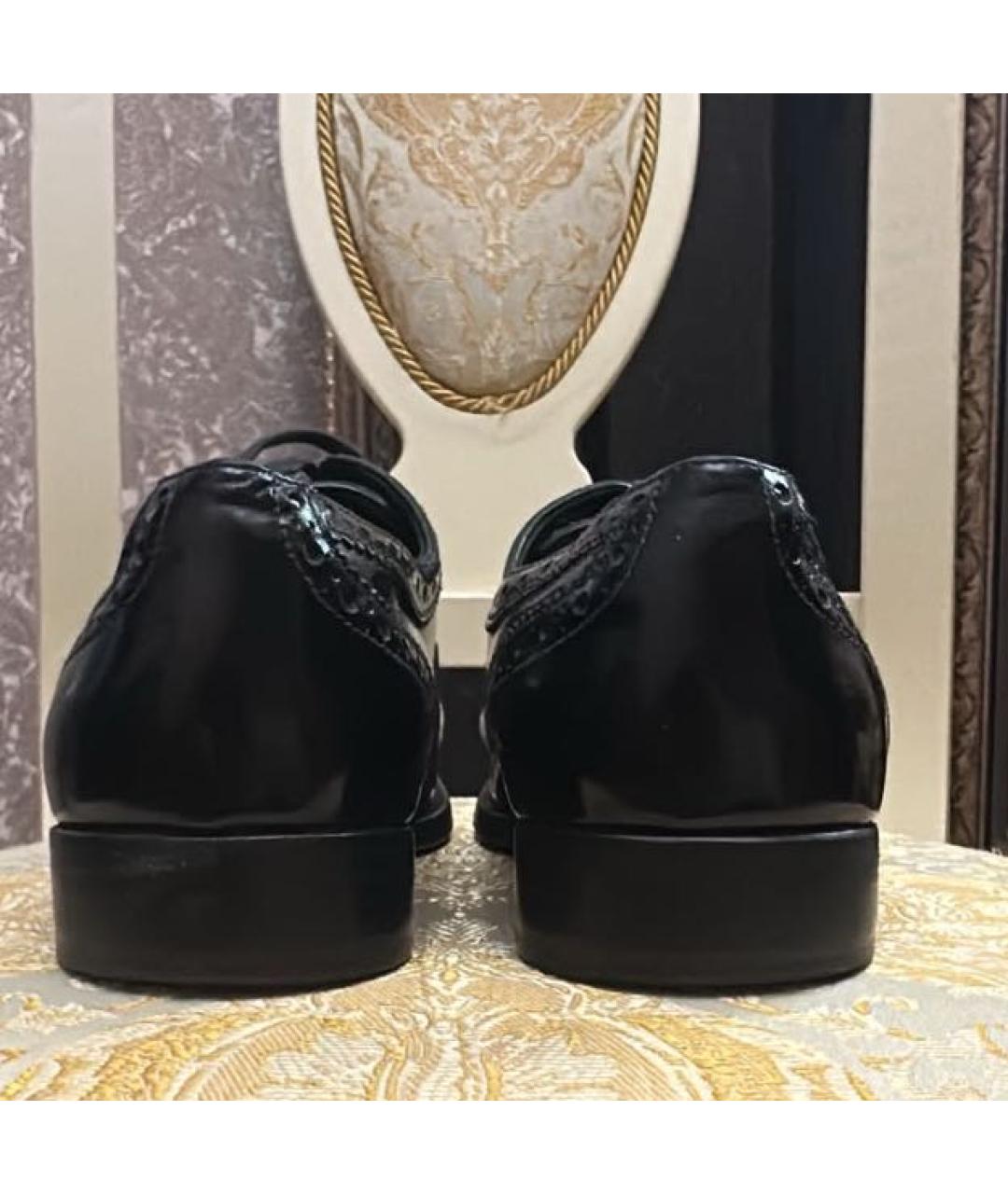 DOLCE&GABBANA Черные брогги и оксфорды из лакированной кожи, фото 3