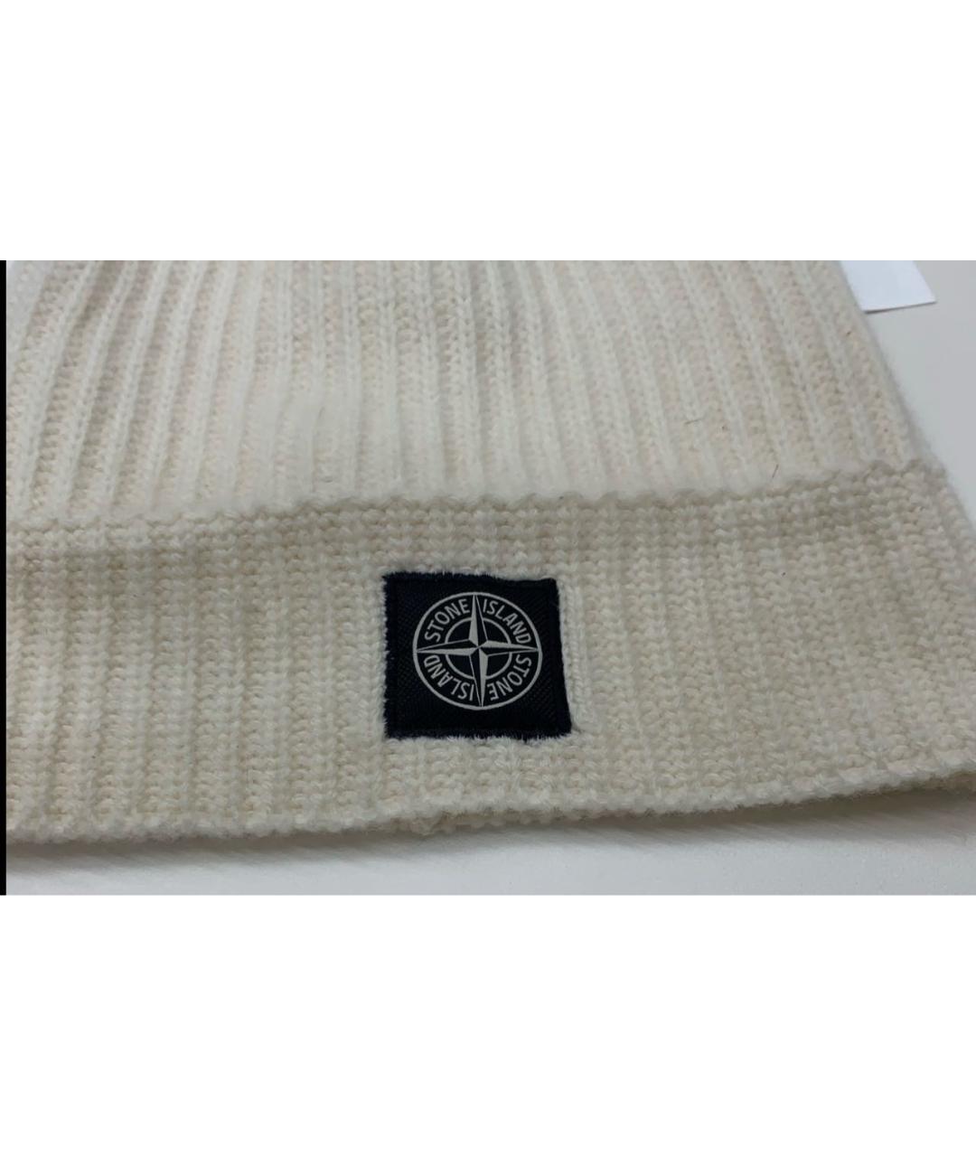 STONE ISLAND Белая шерстяная шапка, фото 4