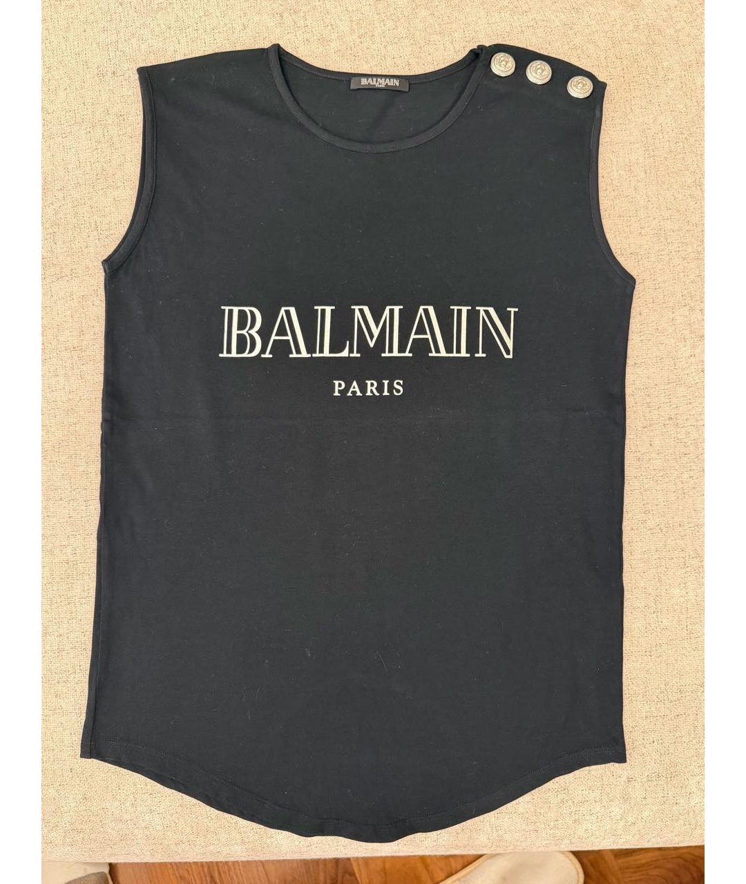 BALMAIN Черная хлопковая футболка, фото 7